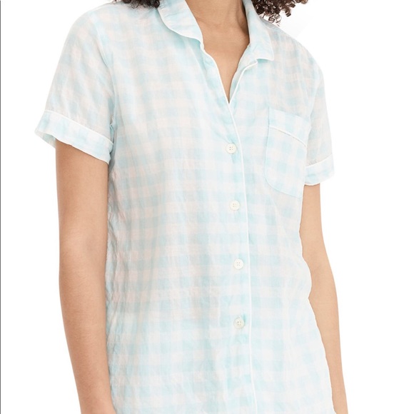 J.CREW Gingham Pajama Top - Picture 3 of 8